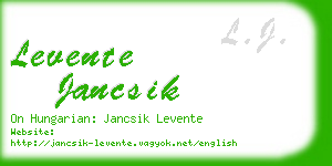 levente jancsik business card